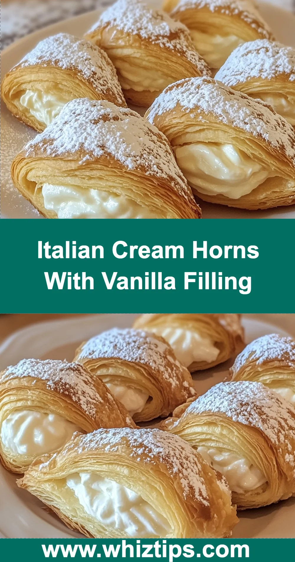 🥐 Italian Cream Horns with Vanilla Filling 🍦