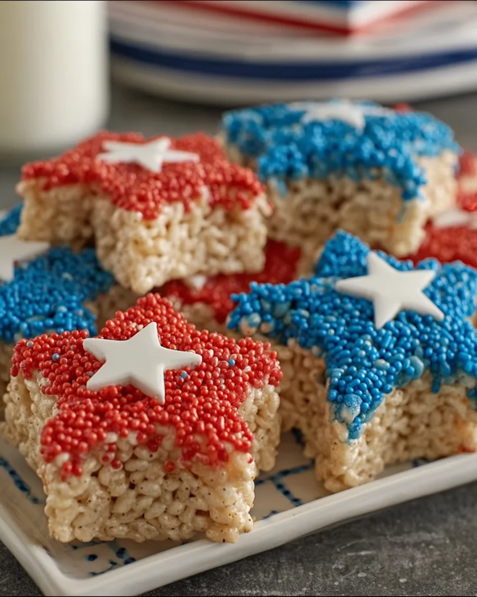 Delicious 4th of July Rice Krispie Treats Recipe