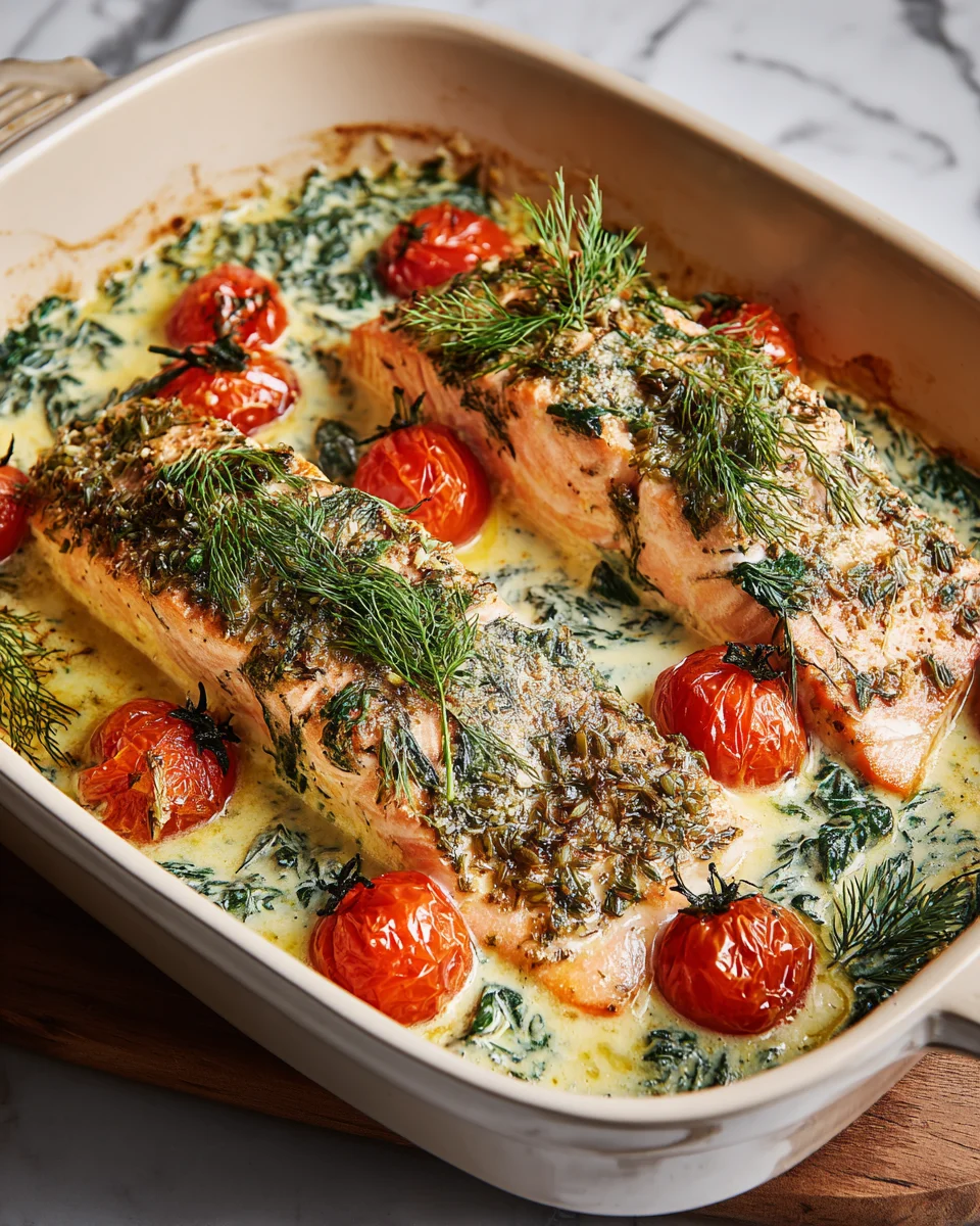 Deliciously Easy Creamy Boursin Salmon Bake Recipe