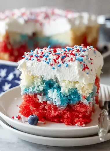 Festive Red, White, & Blue Poke Cake Recipe