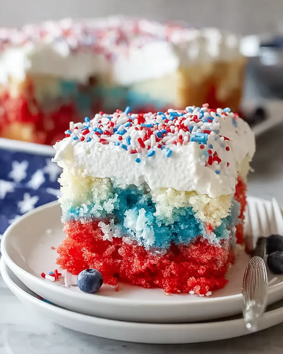 Festive Red, White, & Blue Poke Cake Recipe