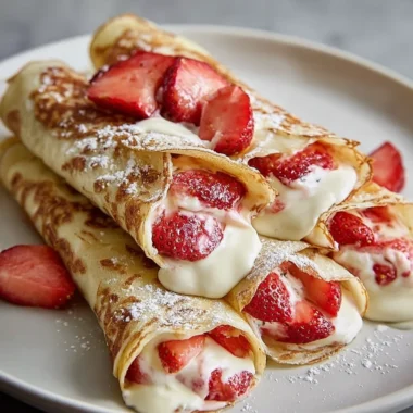 Strawberry Cream Cheese Stuffed Crepes Recipe