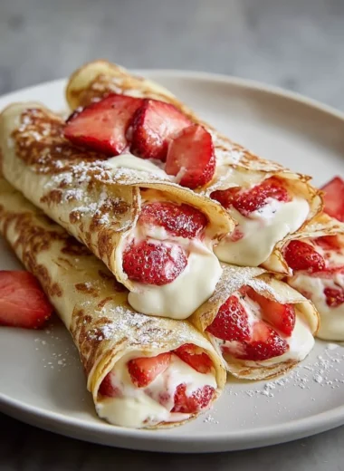 Strawberry Cream Cheese Stuffed Crepes Recipe
