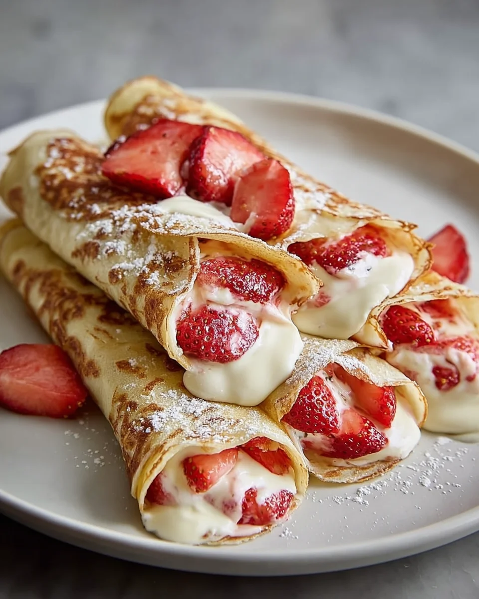 Strawberry Cream Cheese Stuffed Crepes Recipe