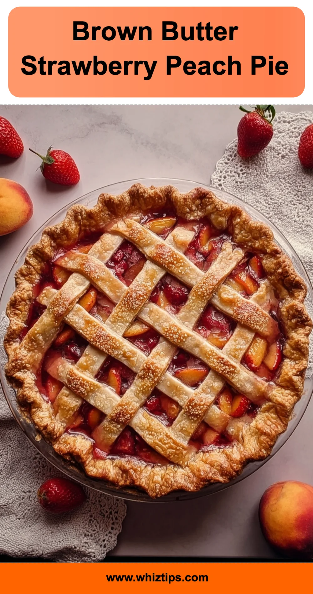 Brown Butter Strawberry Peach Pie Recipe