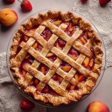 Brown Butter Strawberry Peach Pie Recipe
