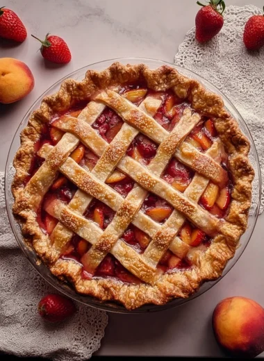 Brown Butter Strawberry Peach Pie Recipe