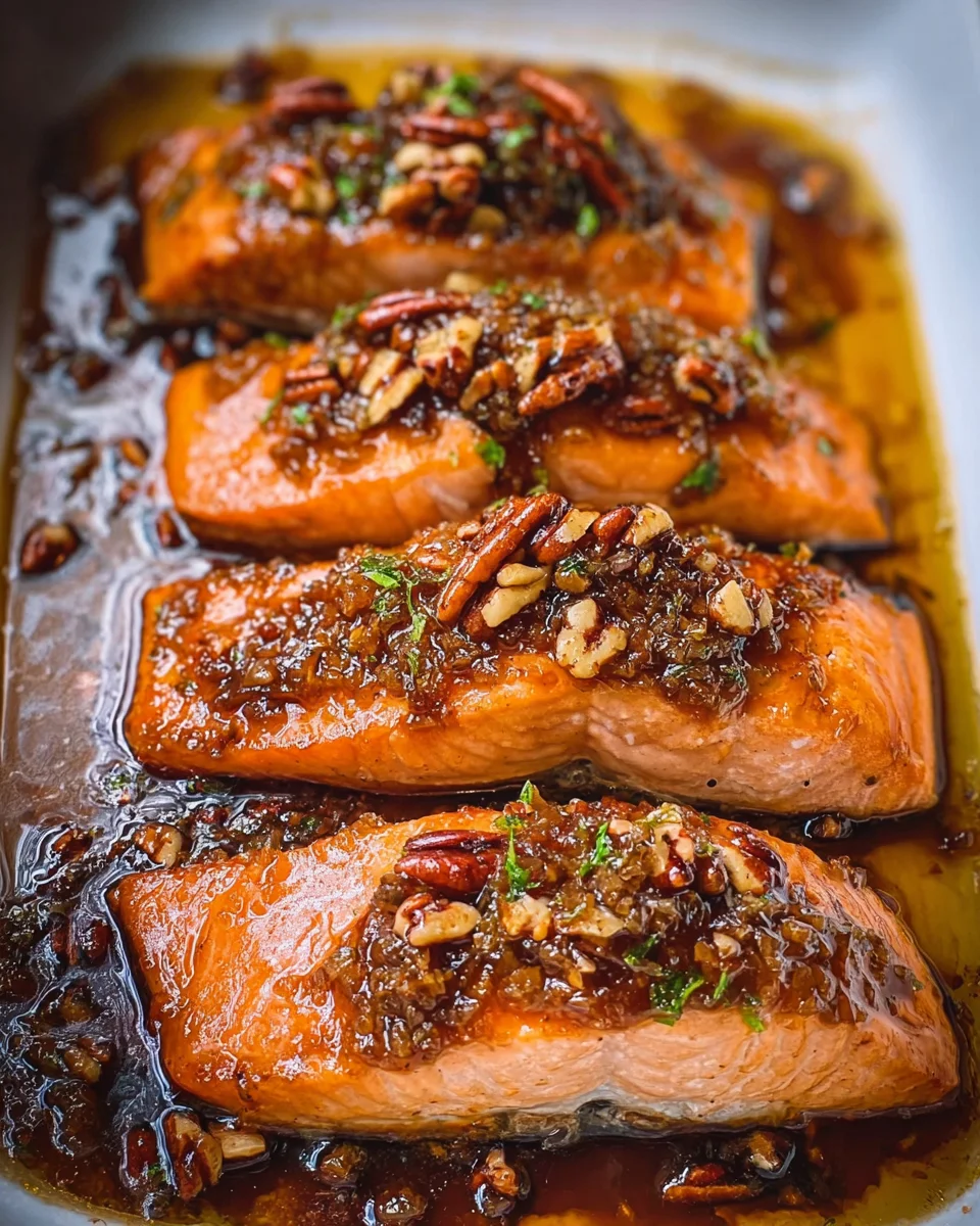 Delicious Maple Pecan Glazed Salmon Recipe