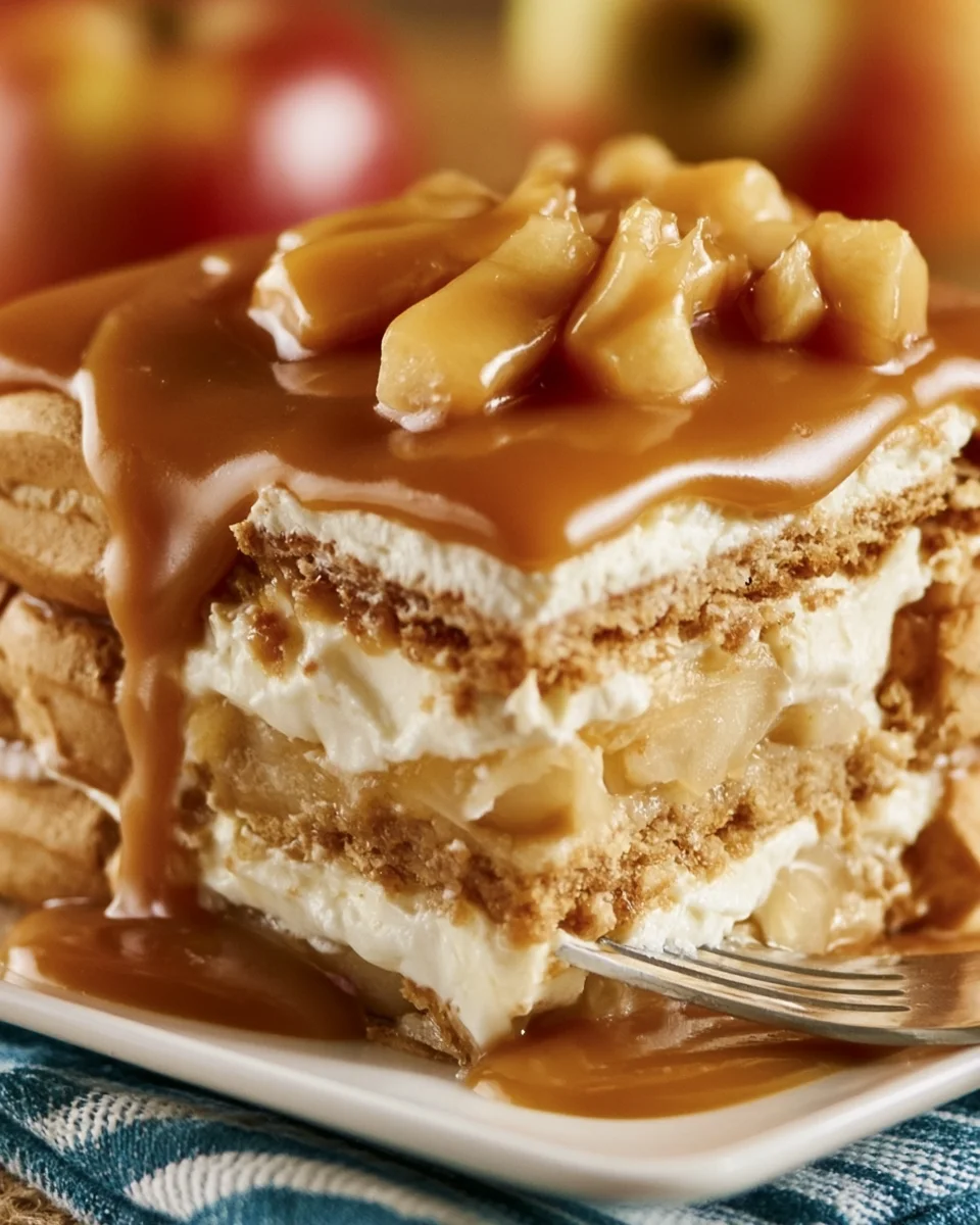 Deliciously Easy Caramel Apple Eclair Cake Recipe