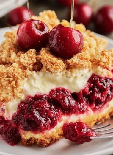 Deliciously Easy Cherry Cheesecake Dump Cake Recipe