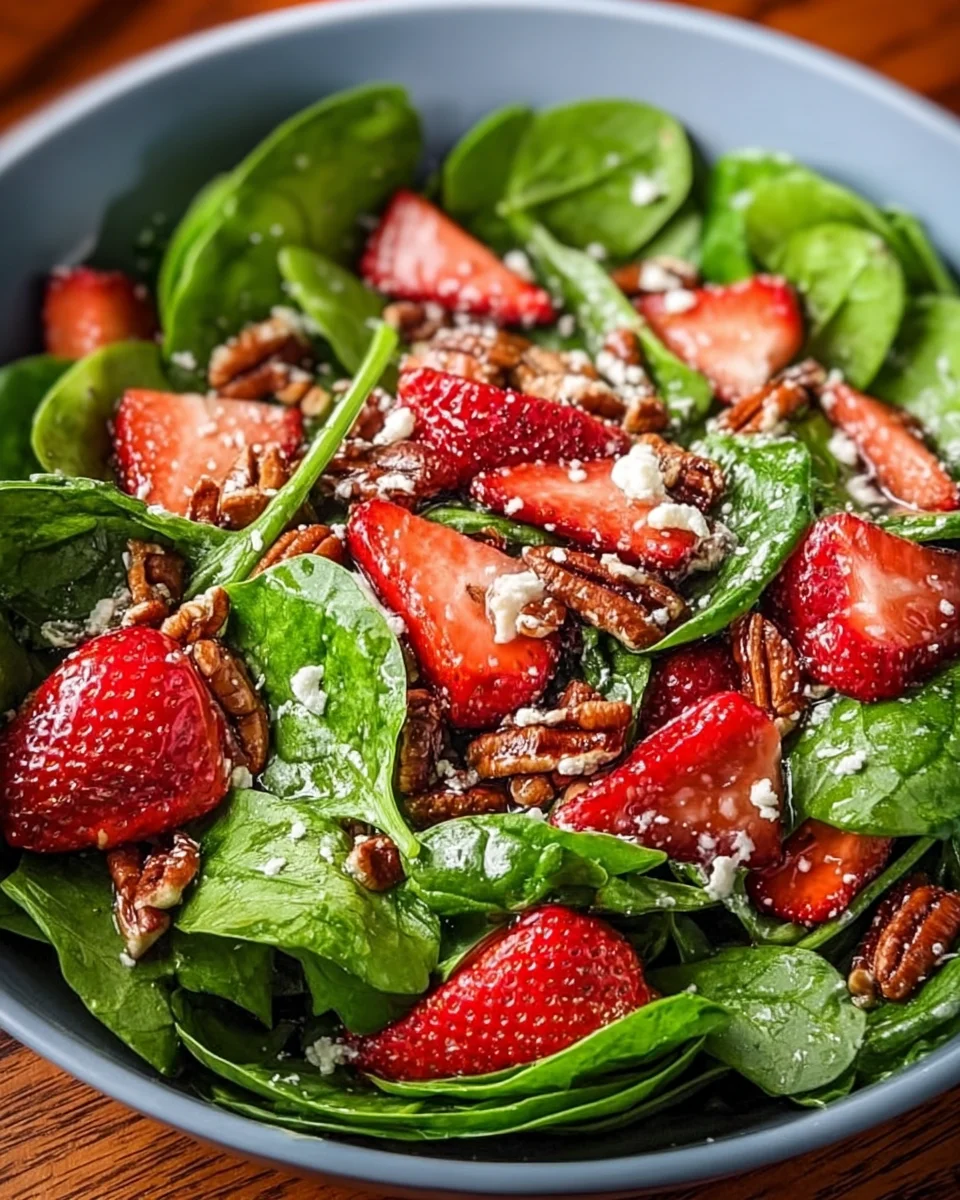 Delightful Spinach Strawberry Salad with Pecans Recipe