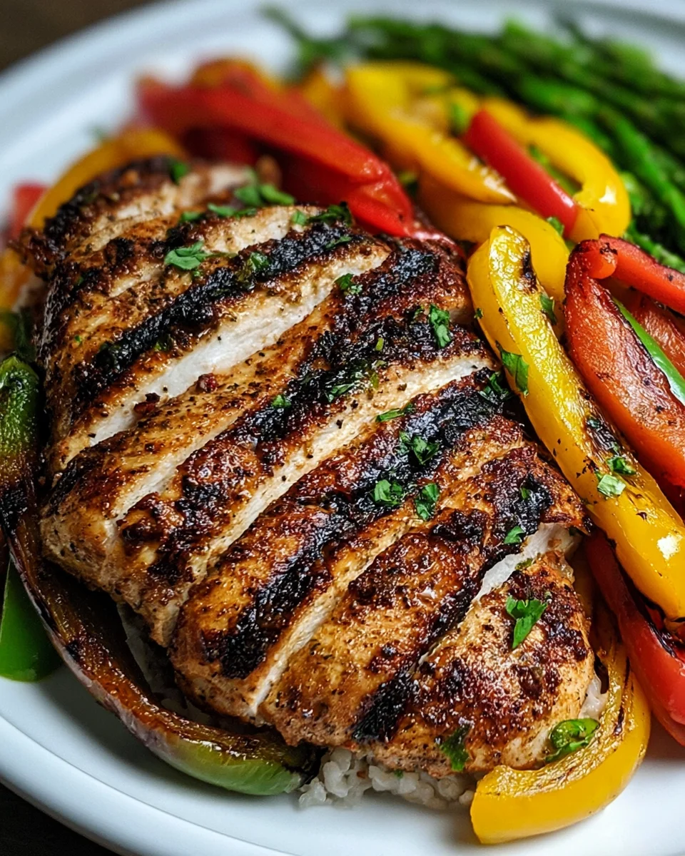 Grilled Chicken & Rainbow Peppers Power Plate Recipe