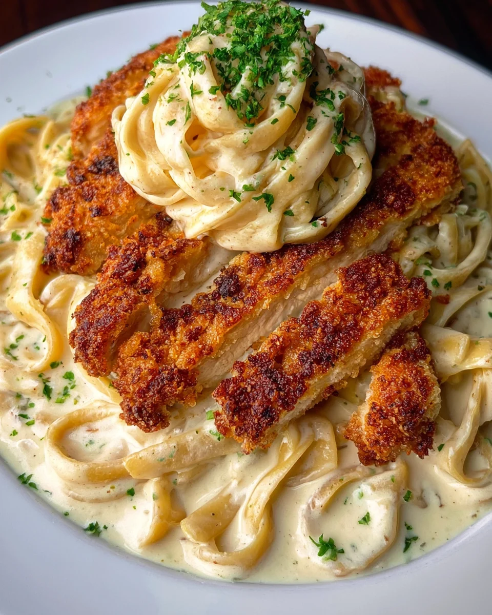 Ultimate Crispy Chicken Fettuccine Alfredo Recipe