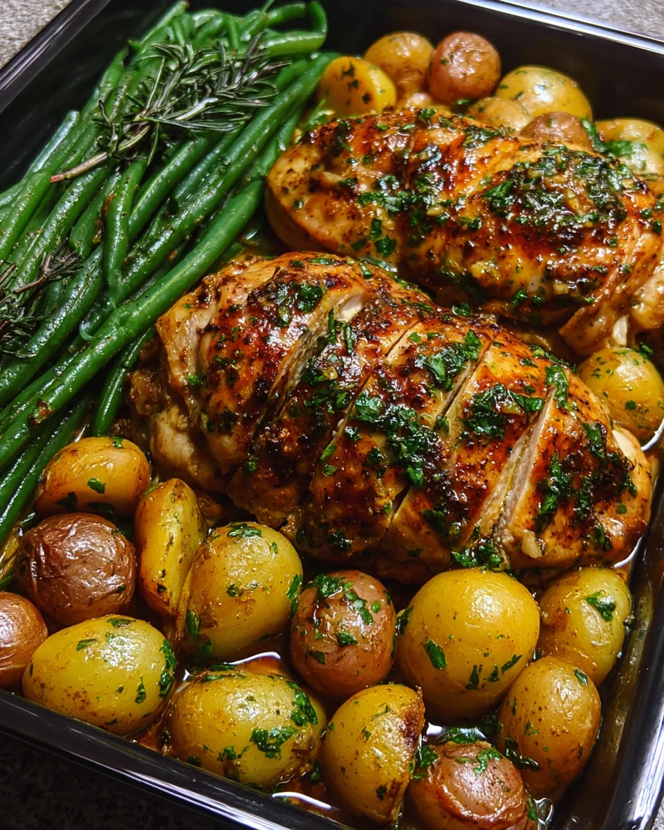 Ultimate Garlic Butter Chicken Recipe with Baby Potatoes and Green Beans