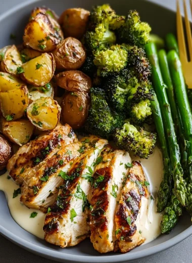 Ultimate Garlic-Herb Chicken Bowl Recipe with Roasted Potatoes and Veggies