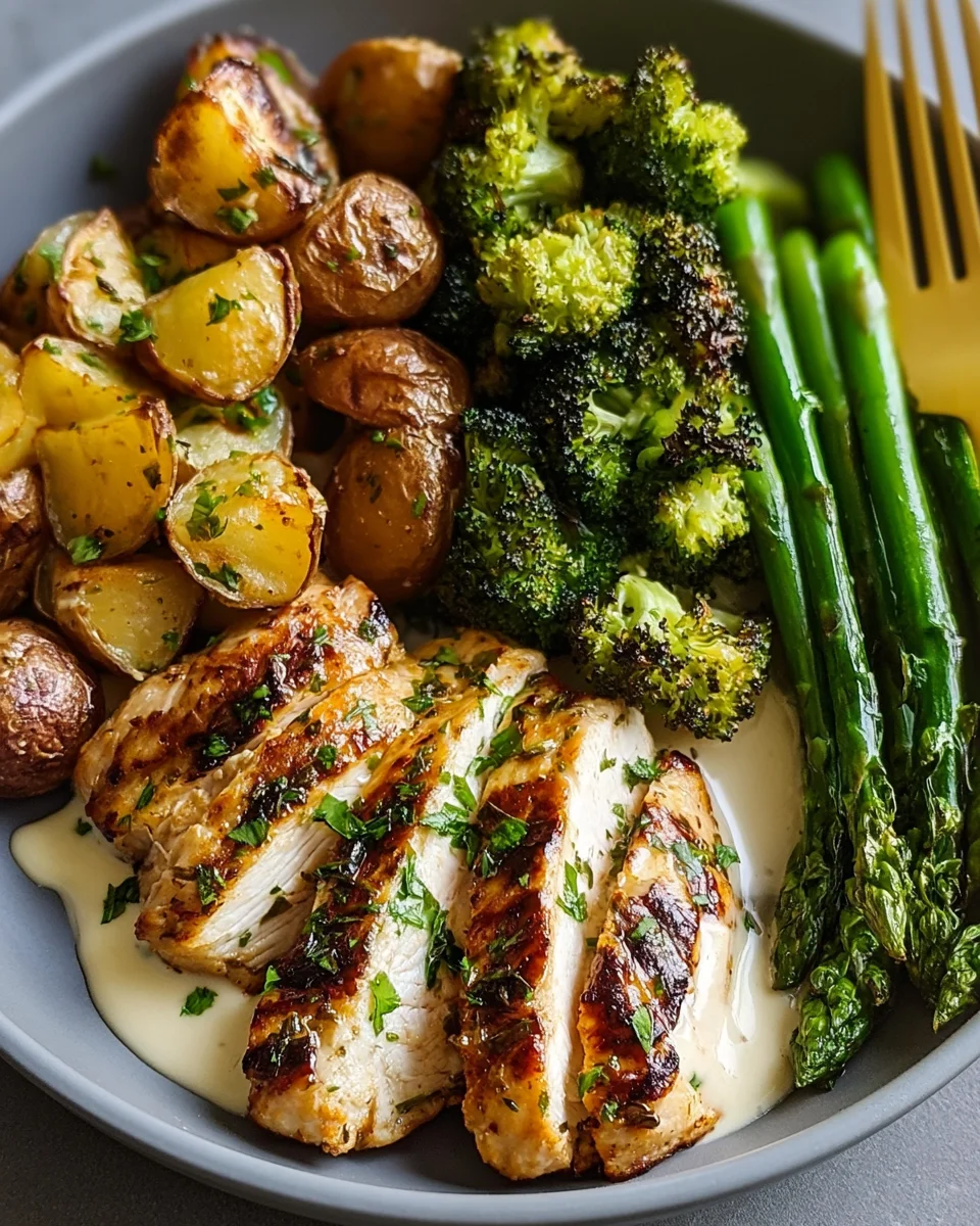 Ultimate Garlic-Herb Chicken Bowl Recipe with Roasted Potatoes and Veggies