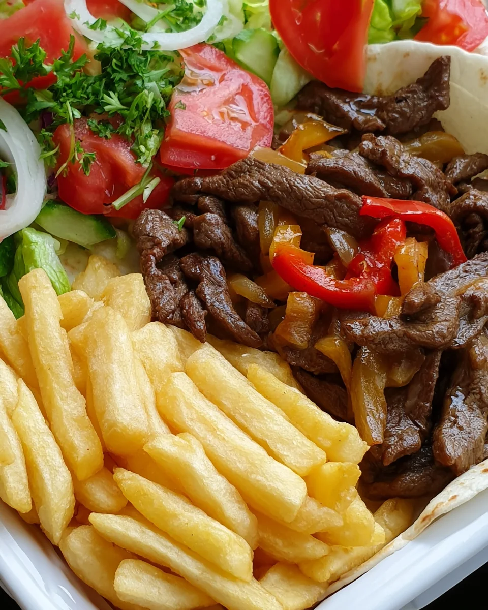 Ultimate Steak Fajita Plate with Fries and Fresh Salad Recipe