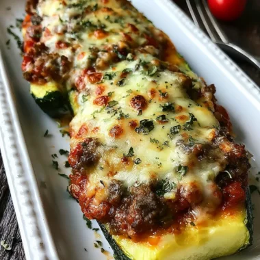Baked Cheesy Stuffed Zucchini Boats Recipe
