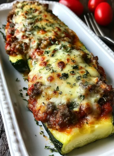 Baked Cheesy Stuffed Zucchini Boats Recipe