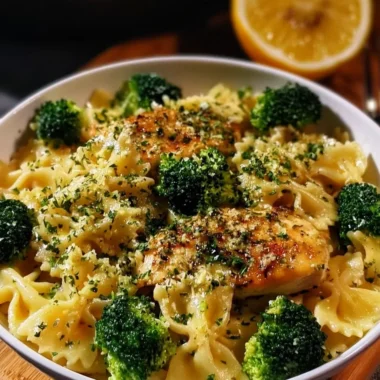 Cowboy Butter Lemon Bowtie Chicken with Broccoli Recipe