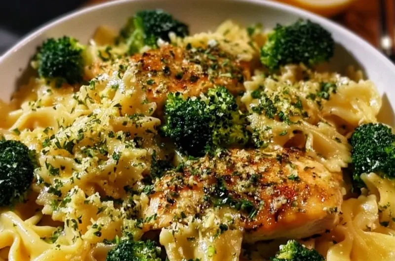 Cowboy Butter Lemon Bowtie Chicken with Broccoli Recipe