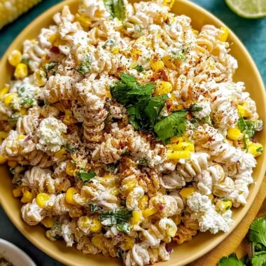 Creamy Elote Pasta Salad Recipe with Greek Yogurt