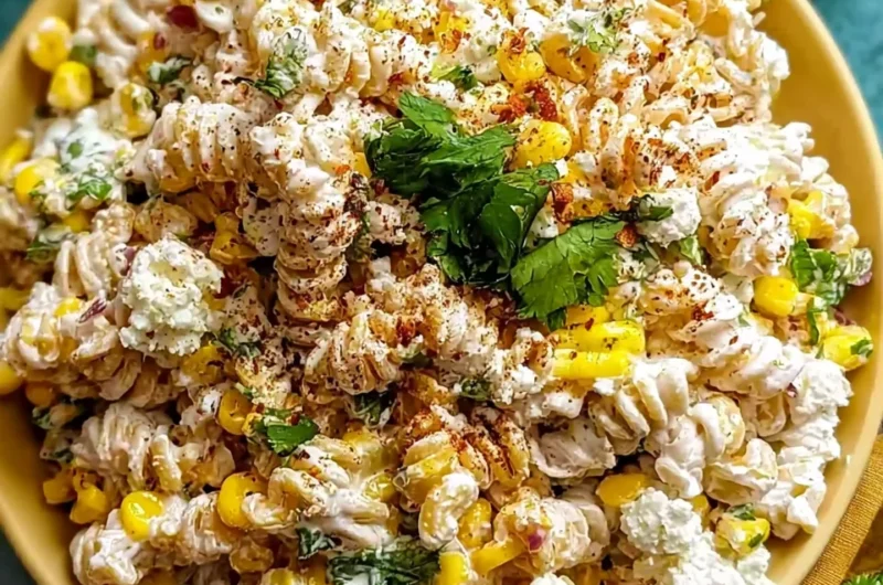 Creamy Elote Pasta Salad Recipe with Greek Yogurt