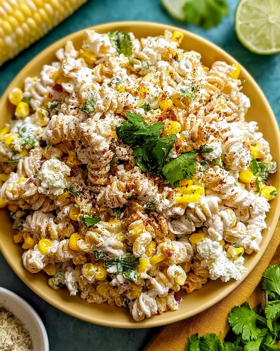 Creamy Elote Pasta Salad Recipe with Greek Yogurt