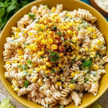 Creamy Elote Pasta Salad Recipe with Greek Yogurt