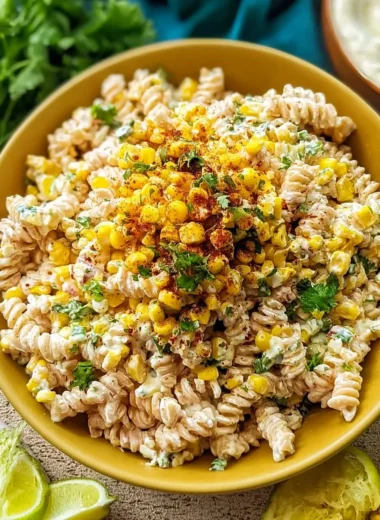Creamy Elote Pasta Salad Recipe with Greek Yogurt