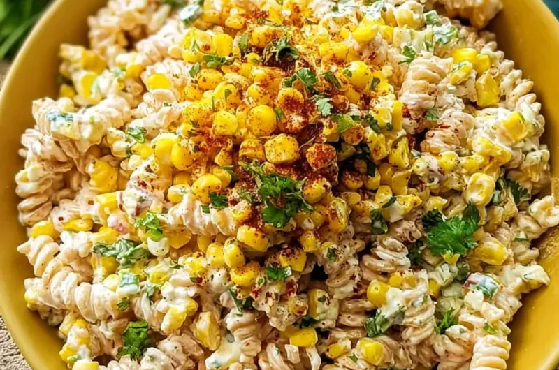 Creamy Elote Pasta Salad Recipe with Greek Yogurt