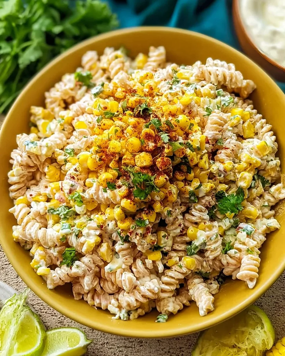 Creamy Elote Pasta Salad Recipe with Greek Yogurt