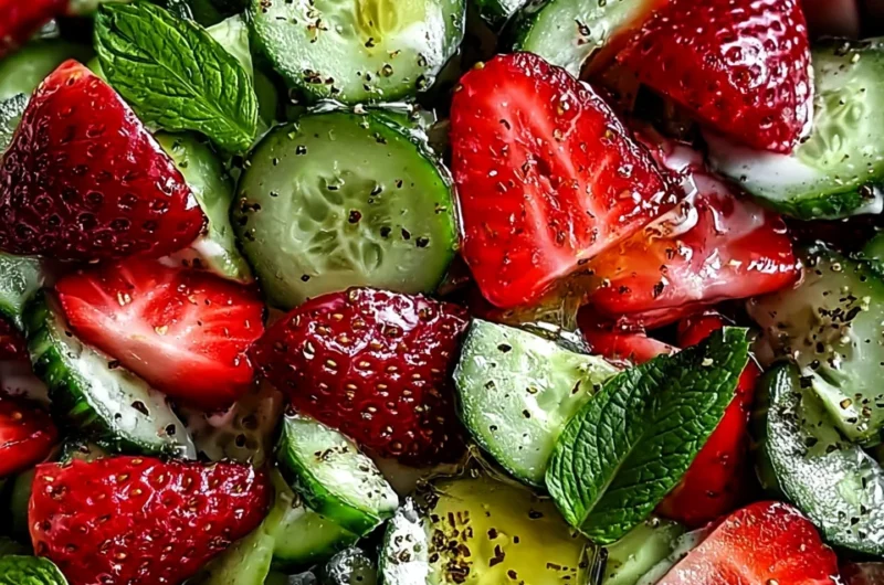 Crisp Cucumber Strawberry Salad Recipe