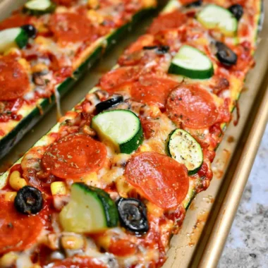 Delicious Pizza Stuffed Zucchini Boats Recipe