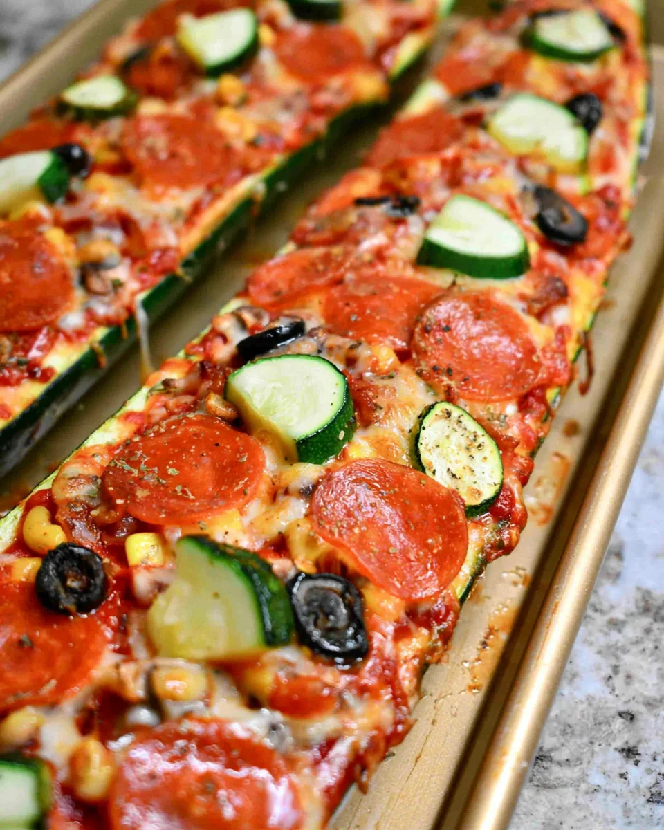 Delicious Pizza Stuffed Zucchini Boats Recipe