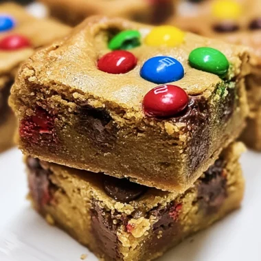 Easy Chewy M&M Blondie Bars Recipe