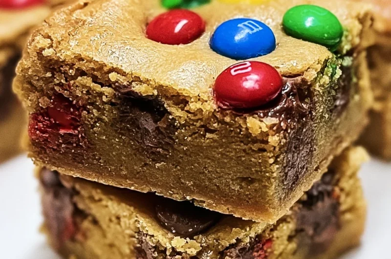 Easy Chewy M&M Blondie Bars Recipe