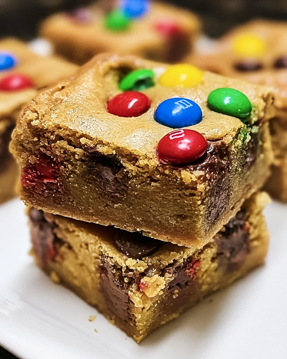 Easy Chewy M&M Blondie Bars Recipe
