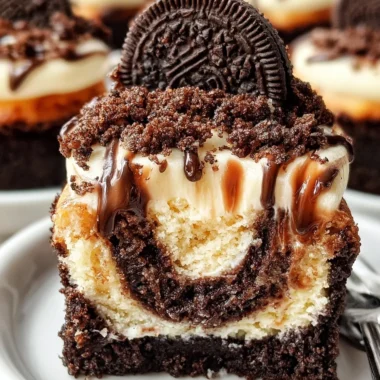 Fudge Swirled Oreo Bottom Cheesecake Cupcakes Recipe