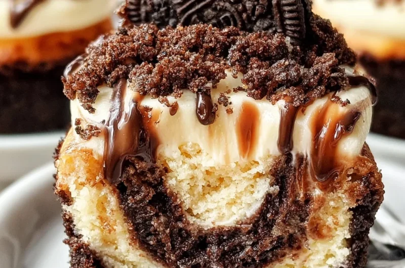 Fudge Swirled Oreo Bottom Cheesecake Cupcakes Recipe
