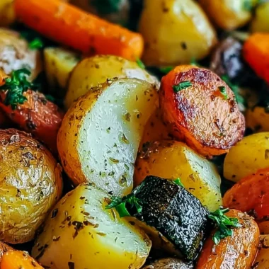 Garlic Herb Roasted Potatoes, Carrots, and Zucchini Recipe