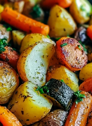 Garlic Herb Roasted Potatoes, Carrots, and Zucchini Recipe