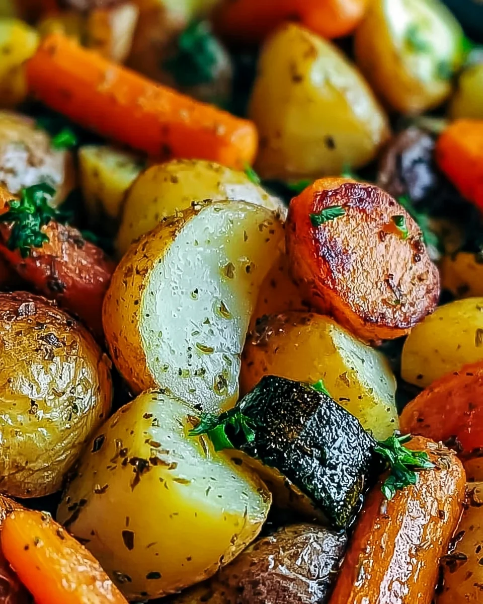Garlic Herb Roasted Potatoes, Carrots, and Zucchini Recipe