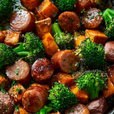 Honey Garlic Sausage and Sweet Potato Sheet Pan Dinner Recipe