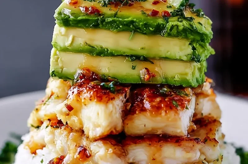 Honey Lime Chicken Avocado Rice Stack Recipe
