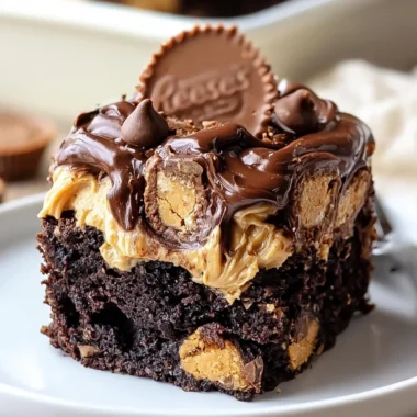 Indulgent Reese’s Chocolate Peanut Butter Cup Earthquake Cake Recipe
