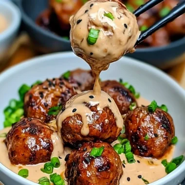 Korean BBQ Meatballs with Spicy Mayo Dip Recipe