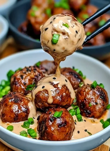 Korean BBQ Meatballs with Spicy Mayo Dip Recipe