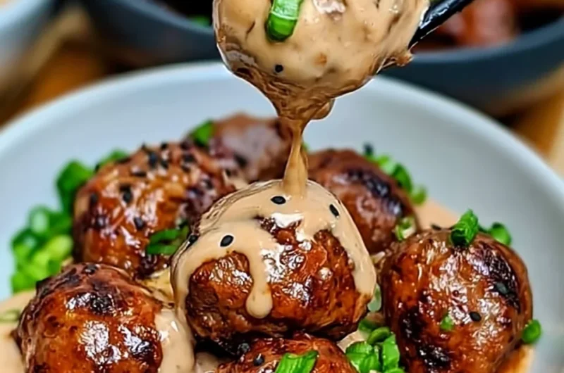 Korean BBQ Meatballs with Spicy Mayo Dip Recipe